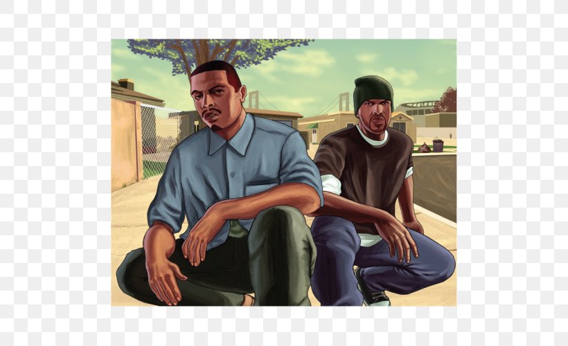 Grand Theft Auto: San Andreas Grand Theft Auto V Grand Theft Auto: Vice City San Andreas Multiplayer Grand Theft Auto III, PNG, 500x500px, Grand Theft Auto San Andreas, Art, Carl Johnson, Character, Conversation Download Free