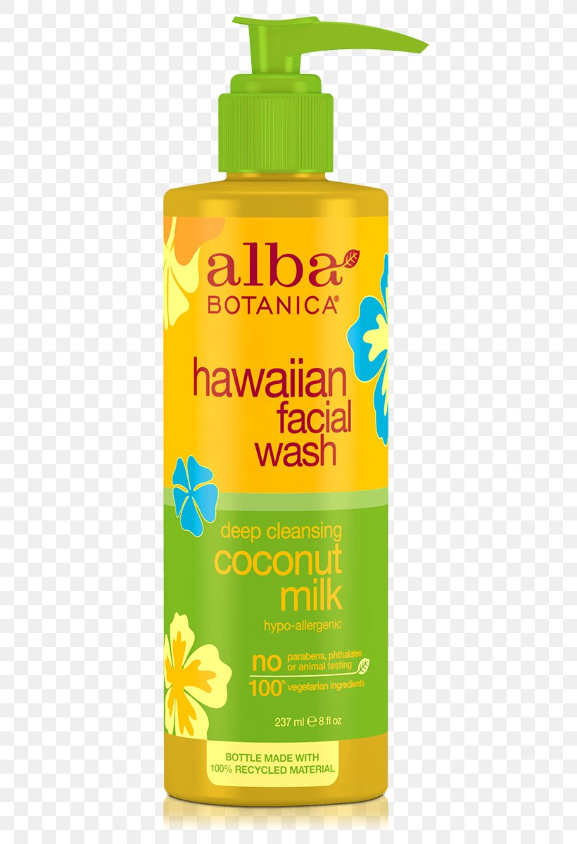 Coconut Milk Alba Botanica Hawaiian Facial Cleanser Alba Botanica Hawaiian Facial Wash, PNG, 600x1200px, Coconut Milk, Body Wash, Cleanser, Coconut, Cosmetics Download Free