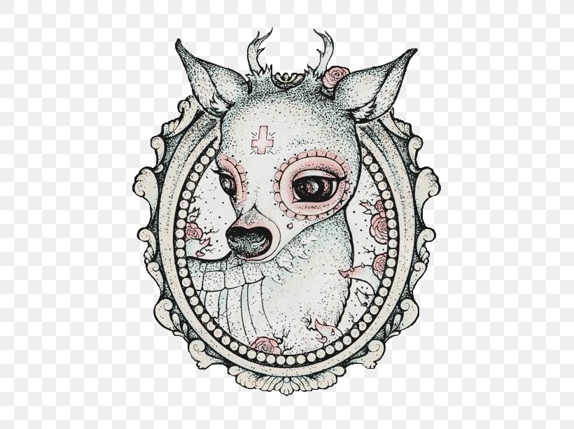 Calavera Deer Day Of The Dead Skull Drawing, PNG, 500x613px, Watercolor, Cartoon, Flower, Frame, Heart Download Free