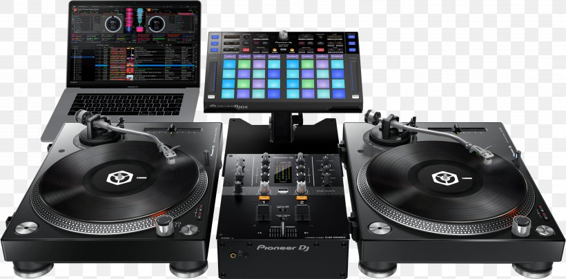 DJ Controller Pioneer DJ Disc Jockey Fade Serato Audio Research, PNG, 3493x1723px, Watercolor, Cartoon, Flower, Frame, Heart Download Free