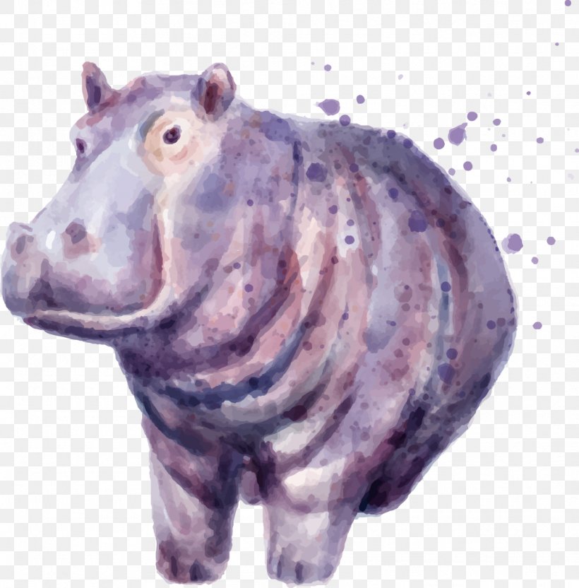 Hippopotamus Drawing Painting, PNG, 1039x1055px, Hippopotamus, Art, Drawing, Fauna, Illustrator Download Free