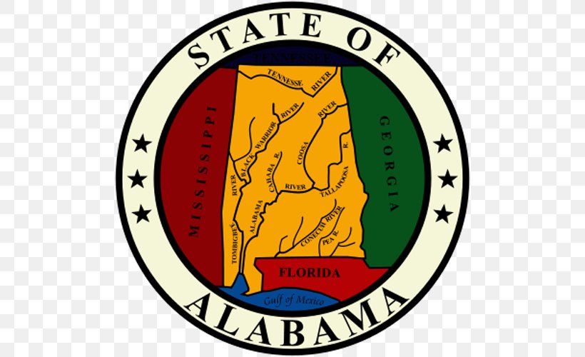 Seal Of Alabama Great Seal Of The United States Governor Of Alabama, PNG, 500x500px, Alabama, Area, Badge, Brand, Crest Download Free