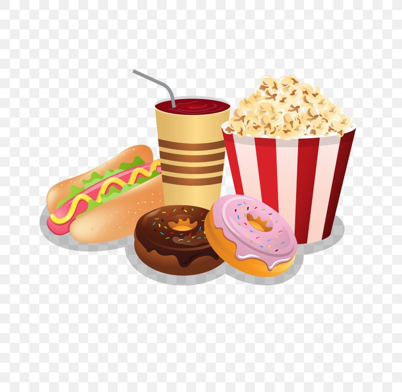 Hot Dog Popcorn Fast Food Euclidean Vector, PNG, 800x800px, Hot Dog, Cup, Dish, Fast Food, Finger Food Download Free