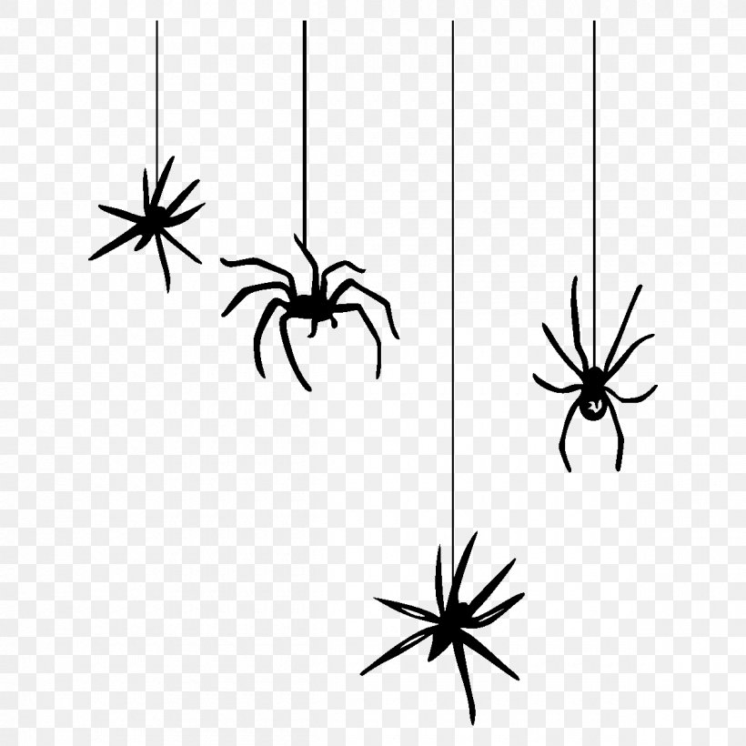 Spider Web Halloween Clip Art, PNG, 1200x1200px, Spider, Animal, Arachnid, Arthropod, Black And White Download Free