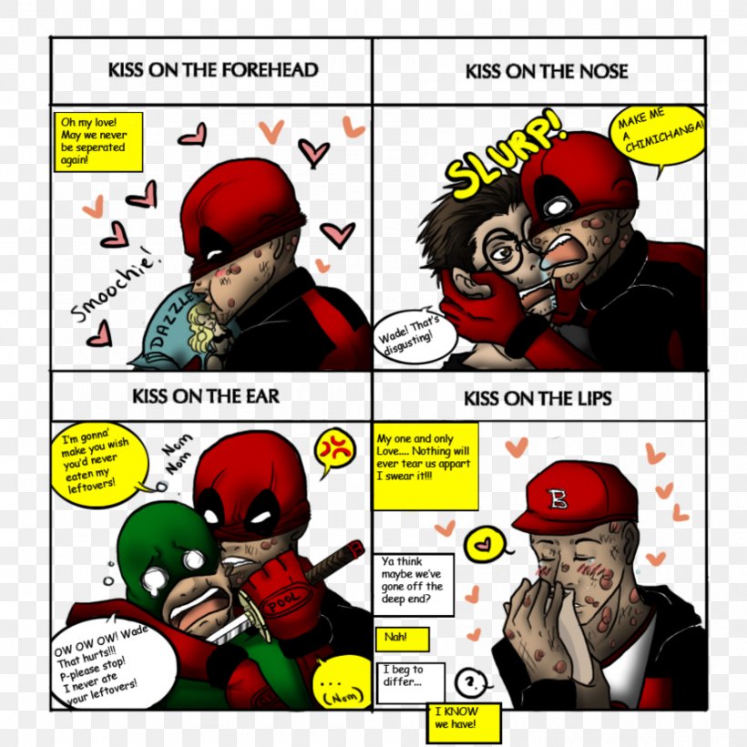 Deadpool Spider-Man Comics Character Kiss, PNG, 894x894px, Watercolor, Cartoon, Flower, Frame, Heart Download Free
