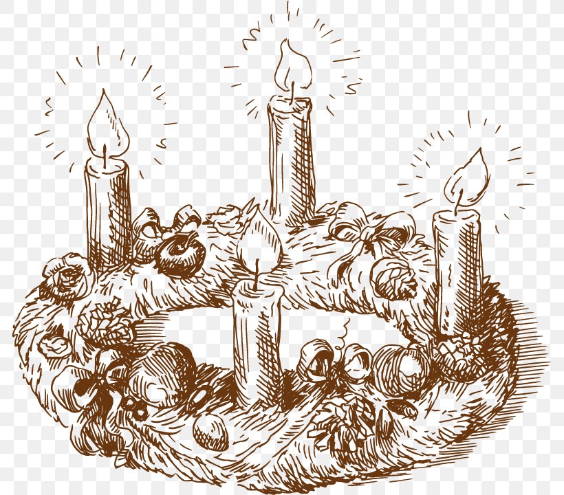 advent wreath drawing