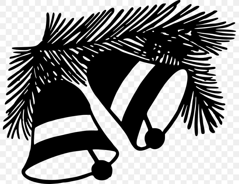 Black And White Christmas Clip Art, PNG, 800x633px, Black And White, Bell, Christmas, Christmas Ornament, Flowering Plant Download Free