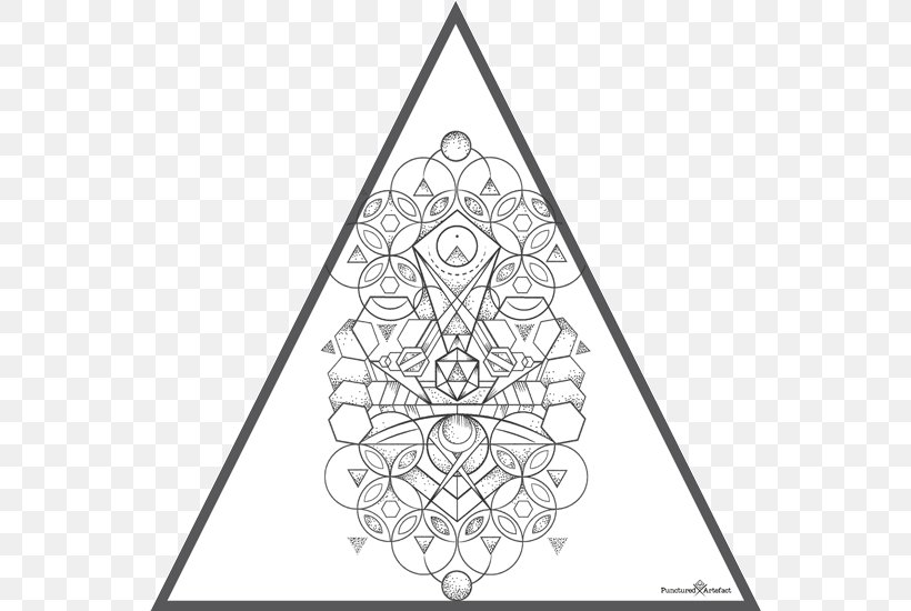 Triangle Point Symmetry Pattern, PNG, 550x550px, Triangle, Area, Black And White, Line Art, Monochrome Download Free