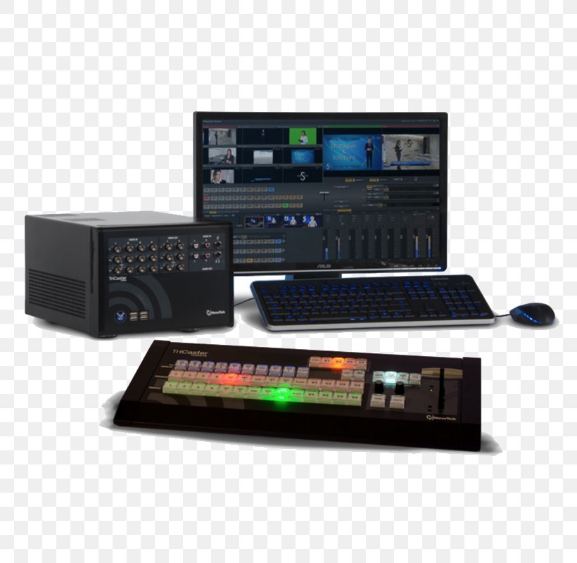 Amitrace Computer Systems NewTek Streaming Media Vision Mixer Chroma Key, PNG, 800x800px, Newtek, Audio Receiver, Chroma Key, Computer, Computer Hardware Download Free