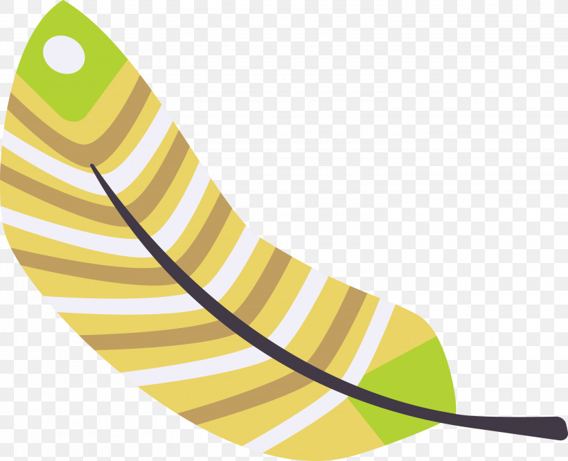 Banana Angle Yellow Line Meter, PNG, 3000x2437px, Cartoon Feather, Angle, Banana, Line, Meter Download Free