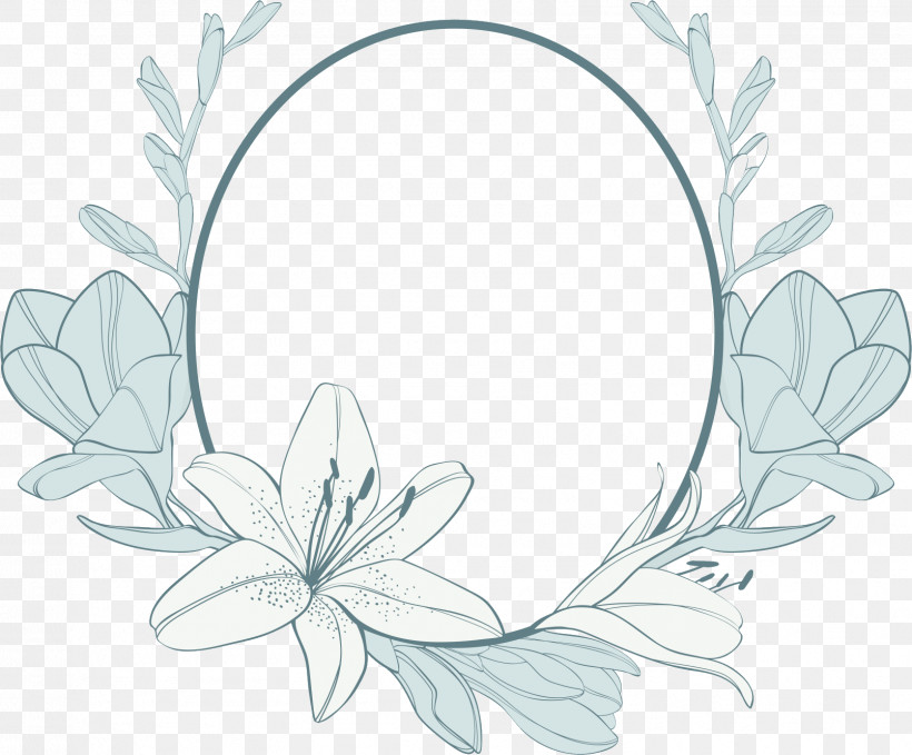 Lily Oval Frame Lily Frame Oval Frame, PNG, 1608x1332px, Lily Oval Frame, Floral Frame, Flower, Leaf, Lily Frame Download Free