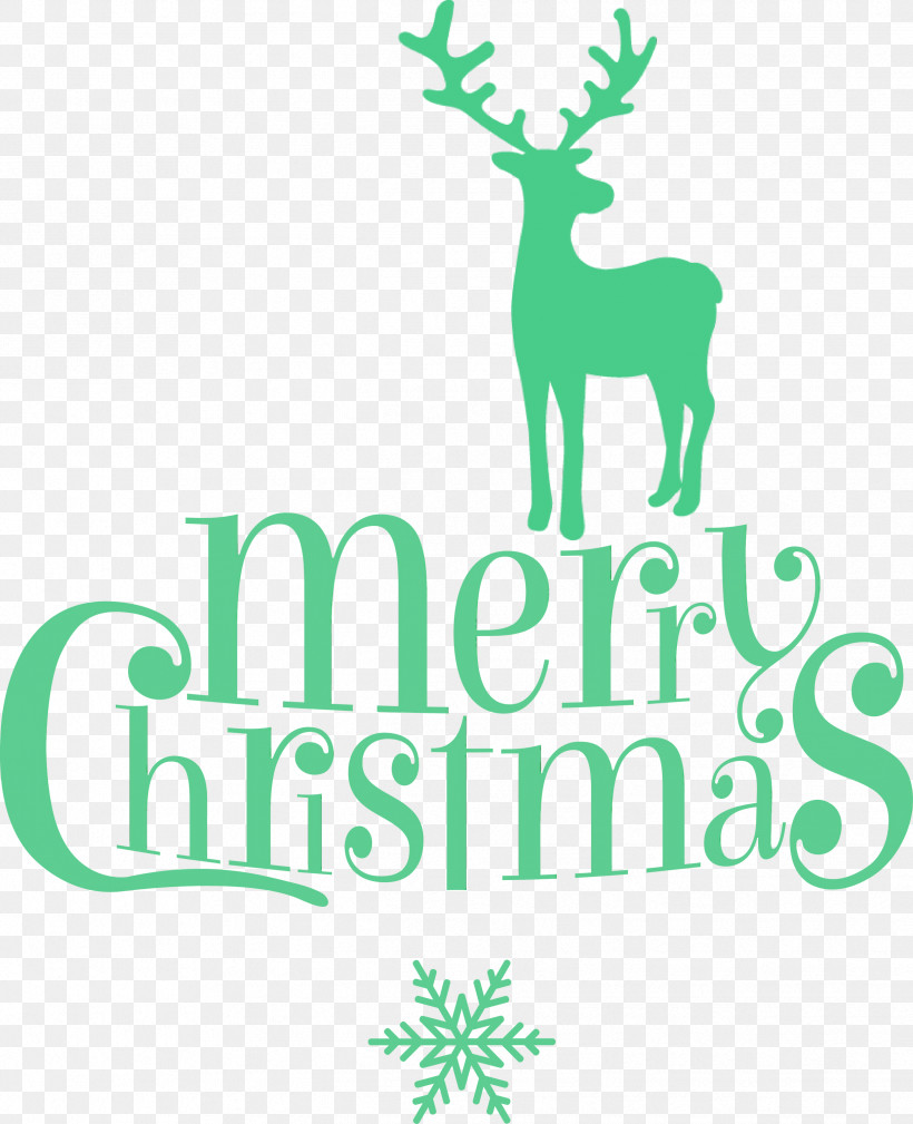 Reindeer, PNG, 2437x2999px, Green Merry Christmas, Antler, Deer, Green, Logo Download Free