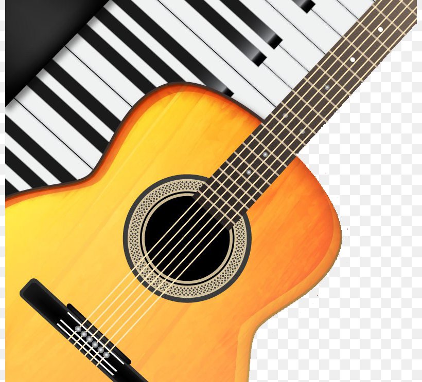 Acoustic Guitar Keyboard Musical Instrument Electric Guitar, PNG, 800x744px, Watercolor, Cartoon, Flower, Frame, Heart Download Free