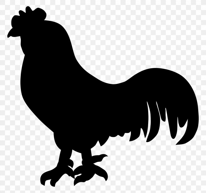 Rooster Clip Art Silhouette Chicken Gamecock, PNG, 2400x2255px, Rooster, Animal, Art, Beak, Bird Download Free