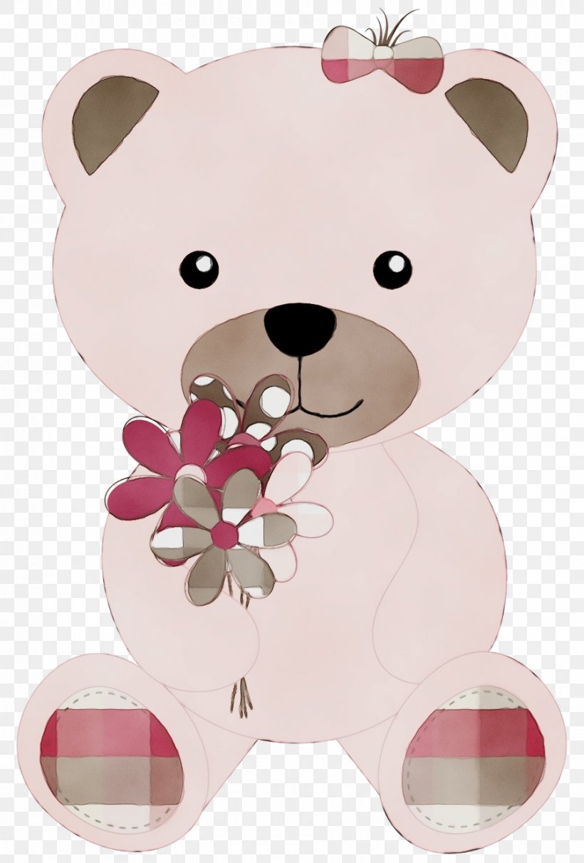 Teddy Bear, PNG, 900x1331px, Watercolor, Animal Figure, Bear, Paint, Pink Download Free