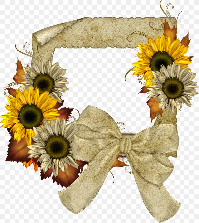 Common Sunflower Picture Frames Clip Art, PNG, 1071x1200px, Common Sunflower, Autumn, Color, Cut Flowers, Floral Design Download Free