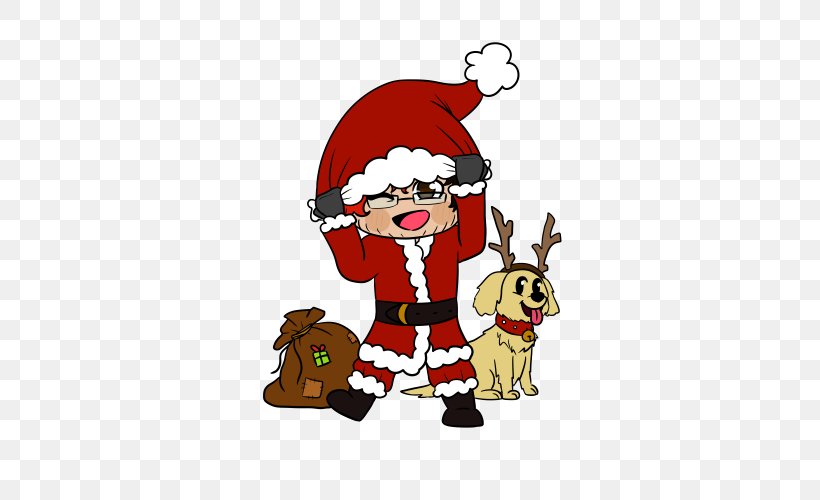 Reindeer Santa Claus Christmas Ornament Clip Art, PNG, 500x500px, Reindeer, Art, Cartoon, Christmas, Christmas Decoration Download Free