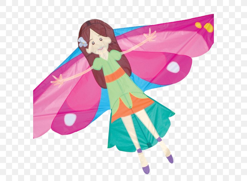 Kite Line Flutterbye Flying Flower Fairy Doll Box Kite Sport Kite, PNG, 600x600px, Kite, Art, Box Kite, Butterfly, Costume Design Download Free