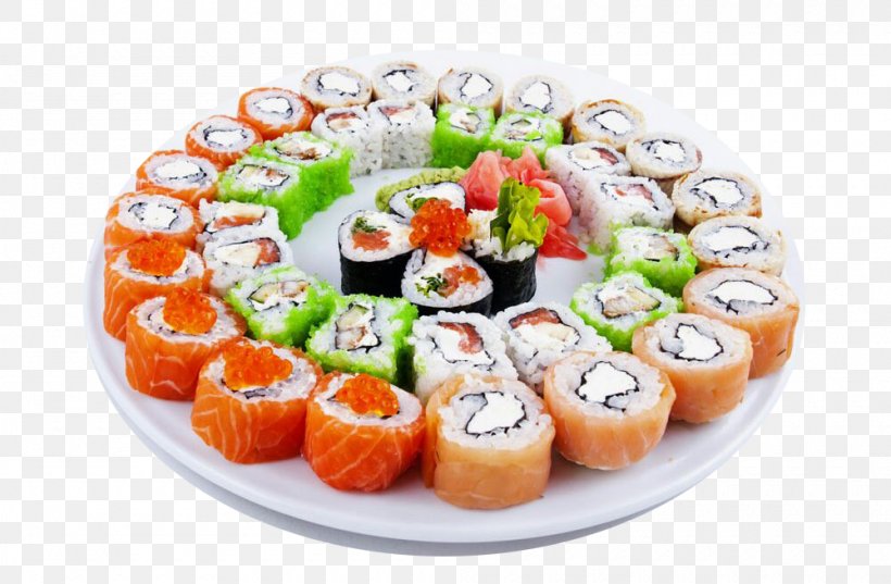 Sushi Makizushi Japanese Cuisine Pizza Tempura, PNG, 1000x655px, Sushi, Appetizer, Asian Food, California Roll, Comfort Food Download Free