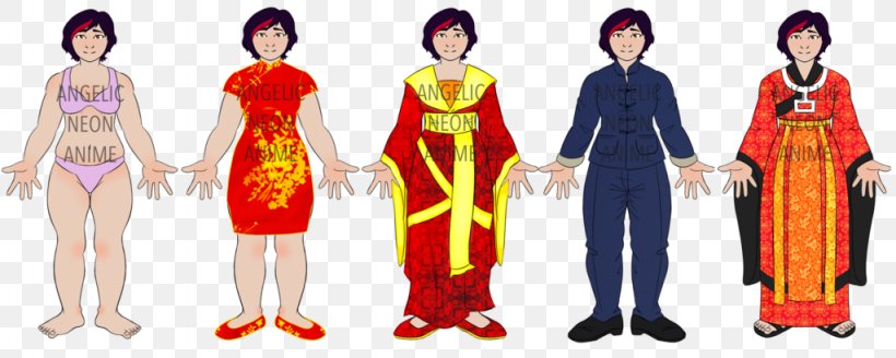 Gown Robe Cartoon Costume, PNG, 1024x410px, Watercolor, Cartoon, Flower, Frame, Heart Download Free