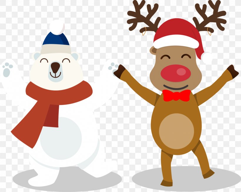 Rudolph Santa Claus Reindeer Christmas, PNG, 1461x1165px, Watercolor, Cartoon, Flower, Frame, Heart Download Free