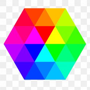 Colored Hexagon - Hexagon Color Triangle Pentagon Clip Art PNG