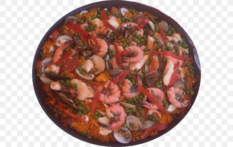 Paella Vegetarian Cuisine Spanish Cuisine Tapas Seafood, PNG, 594x519px, Paella, Animal Source Foods, Cuisine, Dish, European Food Download Free