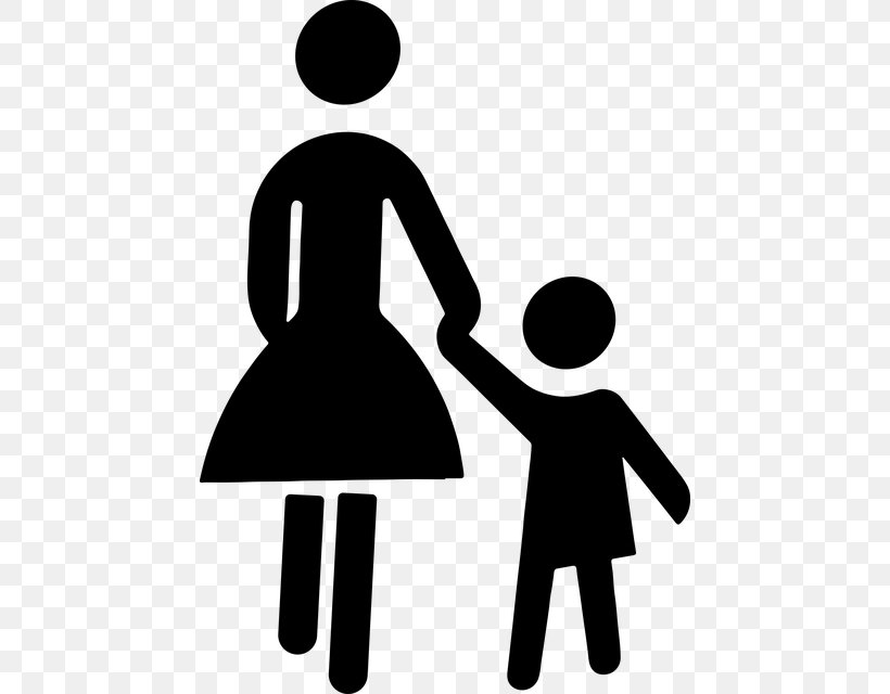 Child Holding Hands Mother Clip Art, PNG, 452x640px, Child, Artwork, Black, Black And White, Communication Download Free