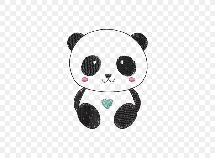 Giant Panda Bear Embroidery Drawing Cuteness, PNG, 600x600px, Giant Panda, Askartelu, Bear, Craft, Cuteness Download Free