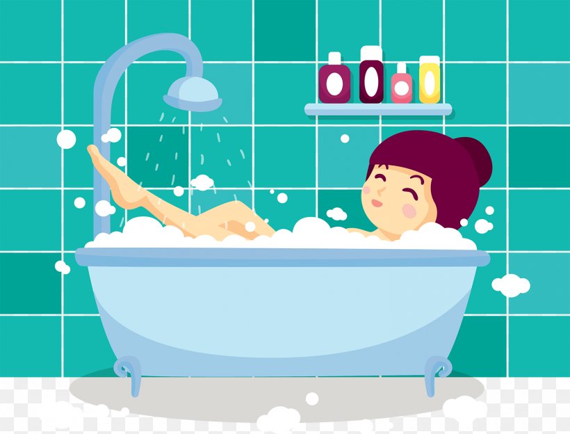 Bathing Bathroom Bubble Bath Bathtub Towel, PNG, 1500x1143px, Watercolor, Cartoon, Flower, Frame, Heart Download Free
