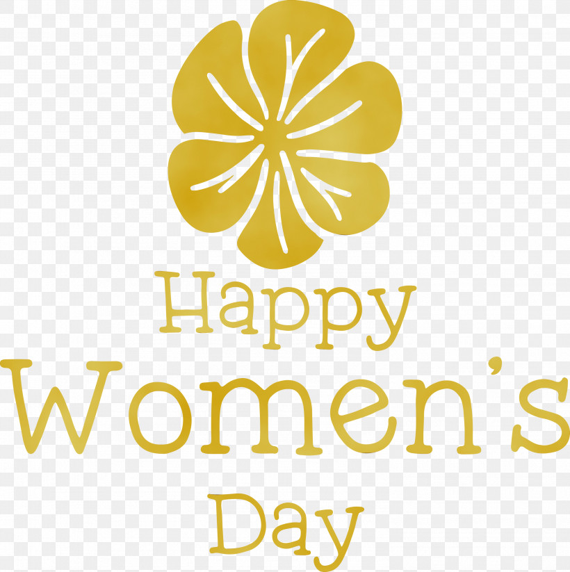 Flower Logo Petal Yellow Line, PNG, 2989x3000px, Happy Womens Day, Flower, Fruit, Geometry, Line Download Free