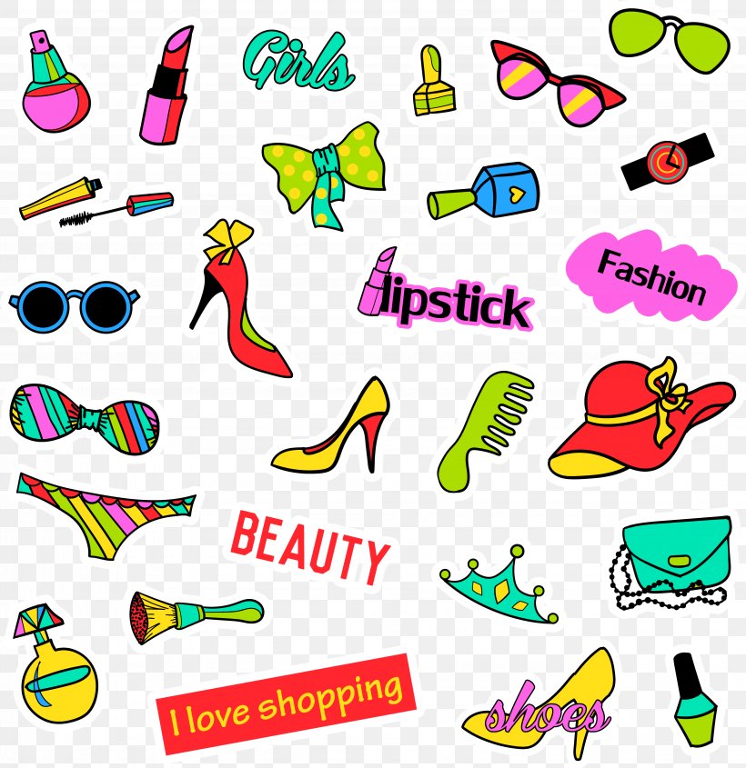Sticker Fashion Drawing Illustration, PNG, 3695x3812px, Sticker, Area, Art, Artwork, Cartoon Download Free