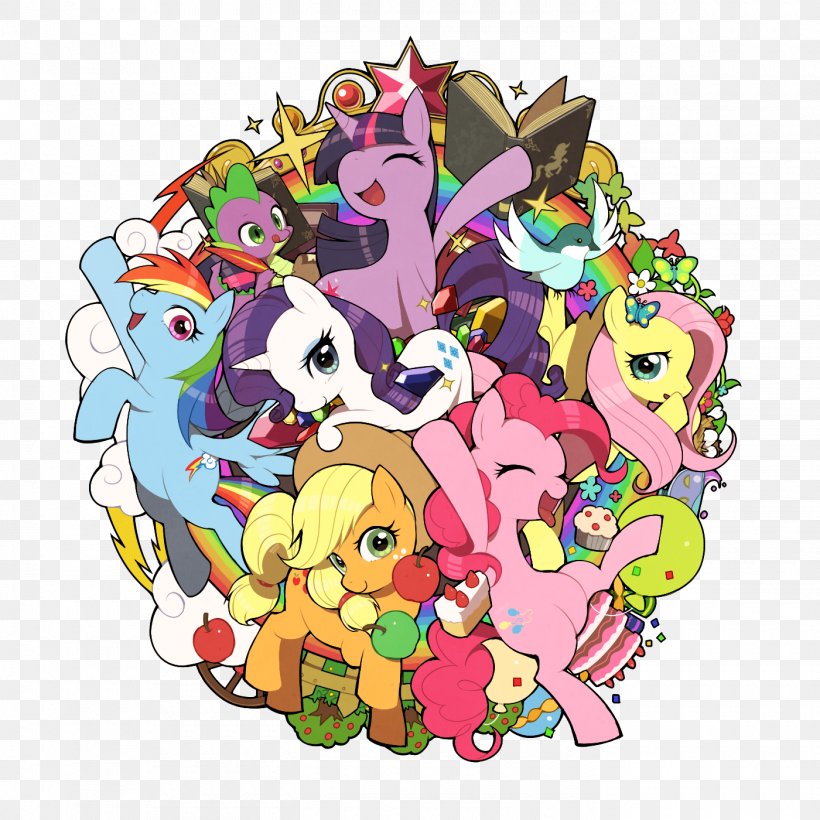 Twilight Sparkle Pinkie Pie Rarity Rainbow Dash Applejack, PNG, 1400x1400px, Watercolor, Cartoon, Flower, Frame, Heart Download Free