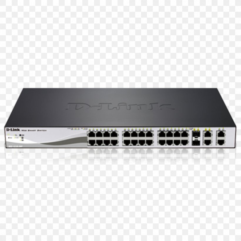 Network Switch Gigabit Ethernet D-Link Power Over Ethernet Small Form-factor Pluggable Transceiver, PNG, 1000x1000px, Network Switch, Audio Receiver, Computer Networking, Computer Port, Dlink Download Free