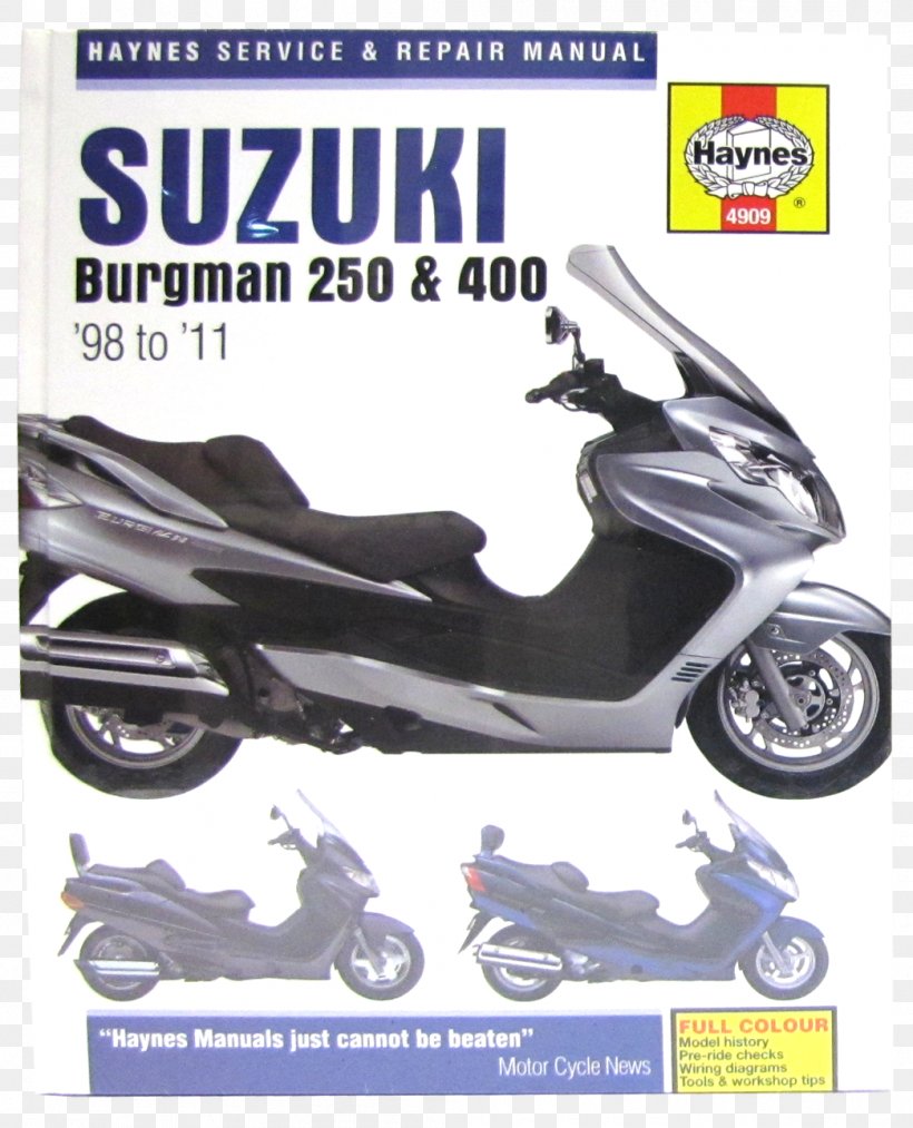 Suzuki Burgman 400 Scooter Haynes Manual, PNG, 1045x1291px, Suzuki, Automotive Design, Automotive Exterior, Automotive Wheel System, Brand Download Free