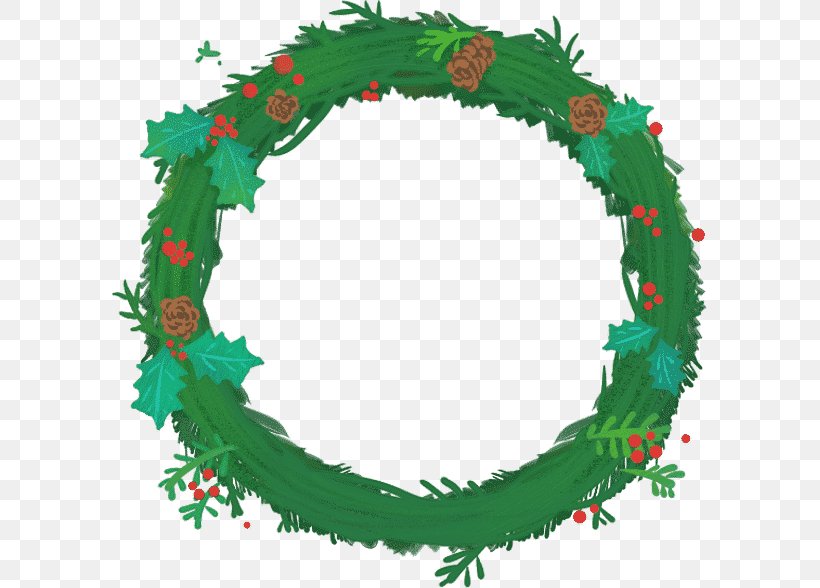 Watercolor Christmas Wreath, PNG, 595x588px, Wreath, Christmas Day, Christmas Decoration, Drawing, Garland Download Free