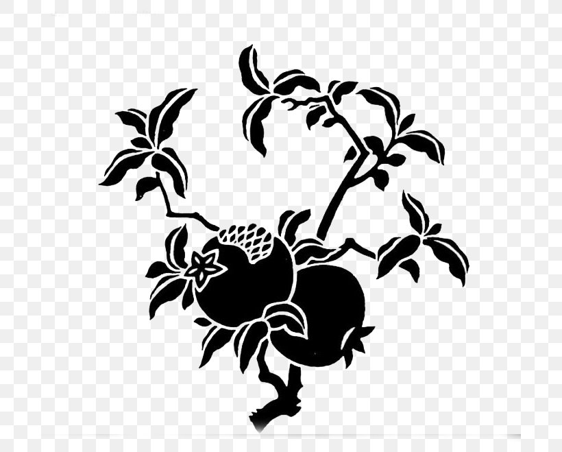 Pomegranate Papercutting Motif Clip Art, PNG, 700x659px, Pomegranate, Black, Black And White, Blue And White Pottery, Cdr Download Free