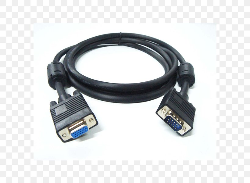 Graphics Cards & Video Adapters VGA Connector Super Video Graphics Array Electrical Cable D-subminiature, PNG, 600x600px, Graphics Cards Video Adapters, Cable, Computer, Computer Monitors, Data Transfer Cable Download Free