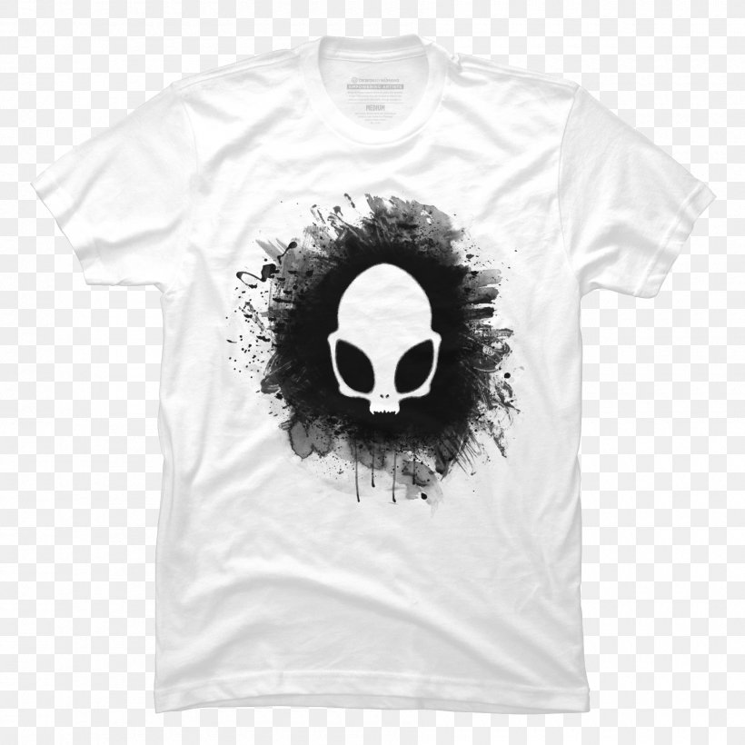 T-shirt Skull White Canvas Tote Bag, PNG, 1800x1800px, Tshirt, Alien, Bag, Black, Black And White Download Free
