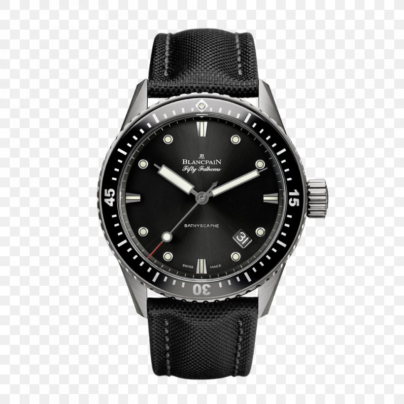 Blancpain Fifty Fathoms Automatic Watch Chronograph, PNG, 984x984px, Blancpain Fifty Fathoms, Annual Calendar, Automatic Watch, Bathyscaphe, Black Download Free