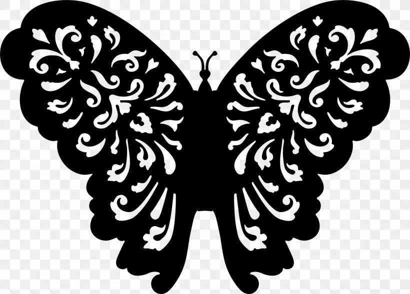 Butterfly Black And White Clip Art, PNG, 2308x1660px, Butterfly, Arthropod, Black And White, Brush Footed Butterfly, Flower Download Free