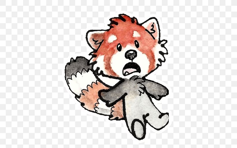 Red Panda Giant Panda Sticker Telegram Messaging Apps, PNG, 512x512px, Watercolor, Cartoon, Flower, Frame, Heart Download Free