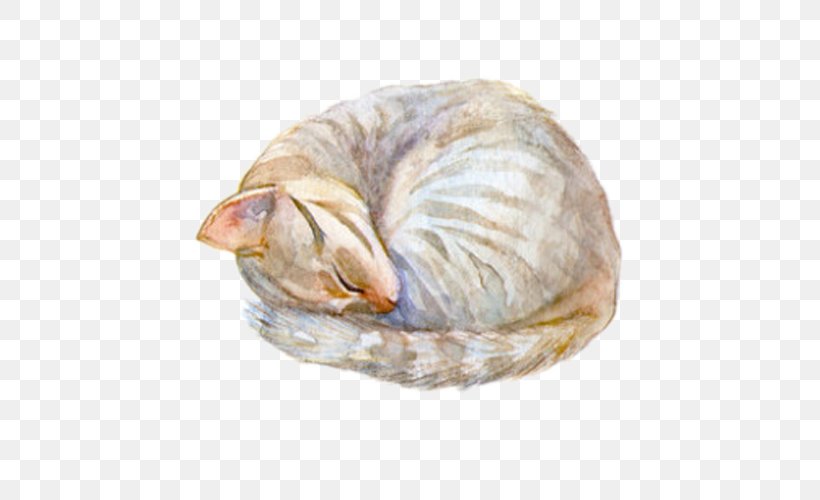 Cat Cartoon Watercolor Painting, PNG, 500x500px, Cat, Animal Product, Animal Source Foods, Bed, Cartoon Download Free