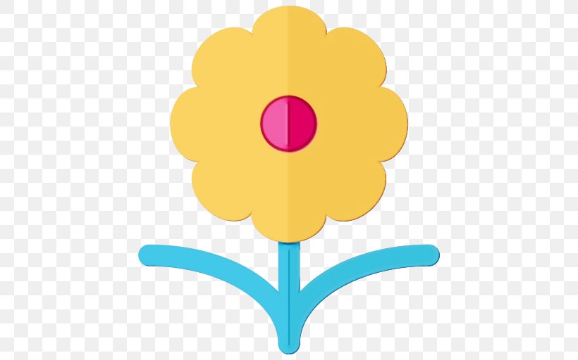 Yellow Clip Art Symbol Plant Flower, PNG, 512x512px, Watercolor, Flower, Paint, Petal, Plant Download Free