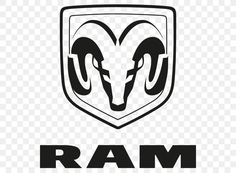 Ram Trucks Ram Pickup Dodge Car Chrysler, PNG, 600x600px, Ram Trucks, Area, Black And White, Brand, Car Download Free