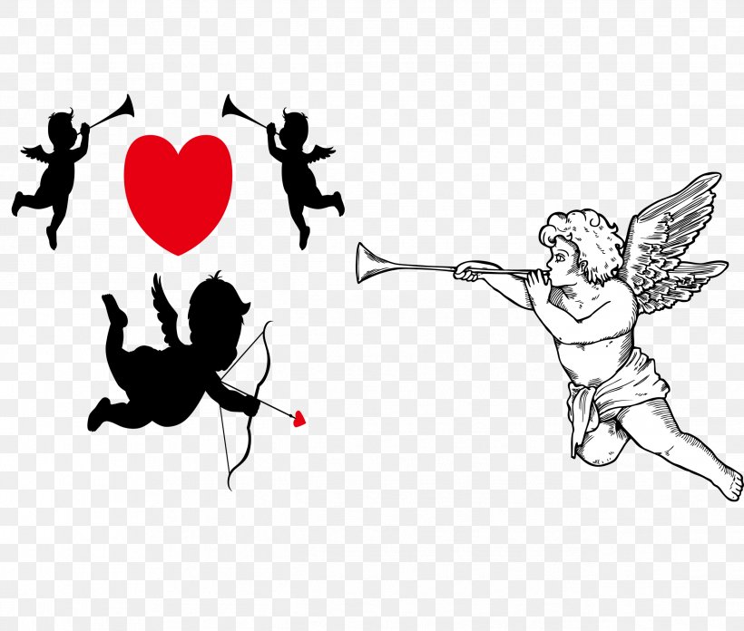 Cupid Clip Art, PNG, 2586x2195px, Watercolor, Cartoon, Flower, Frame, Heart Download Free