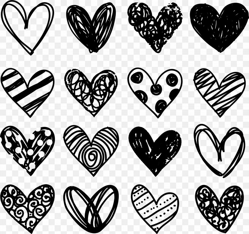Valentine's Day, PNG, 3633x3409px, Heart, Blackandwhite, Love, Valentines Day Download Free