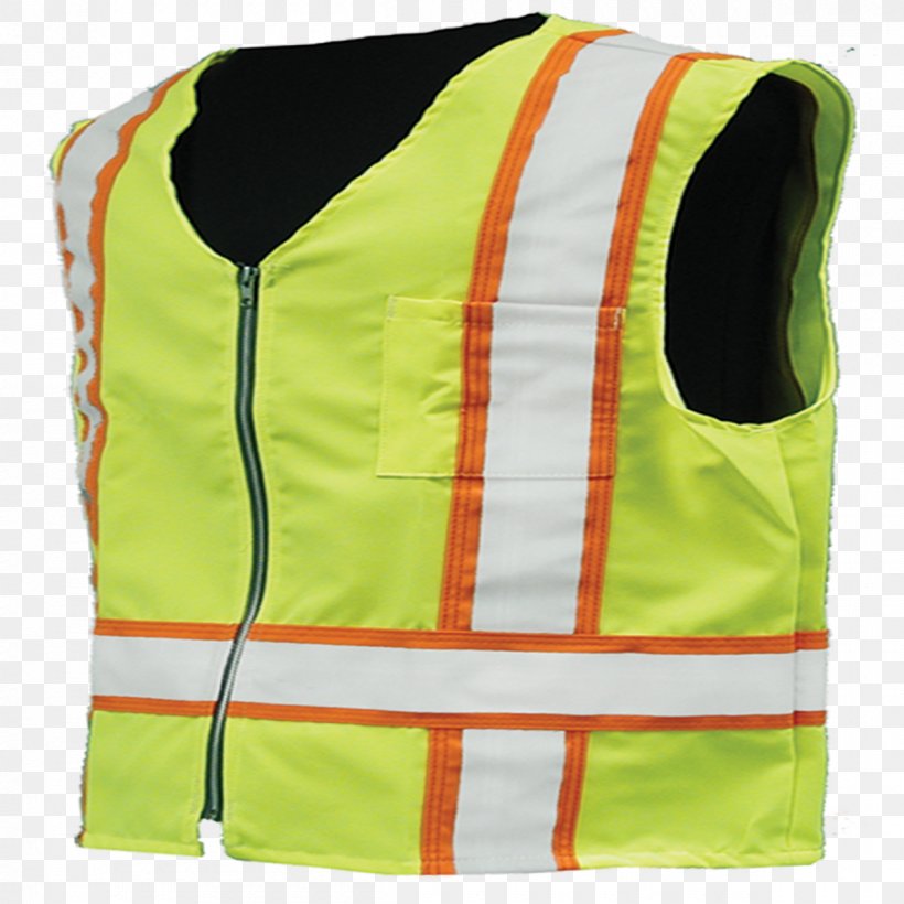 Gilets High-visibility Clothing Outerwear Sleeveless Shirt Jacket, PNG, 1200x1200px, Gilets, Acrylic Fiber, Clothing, Green, High Visibility Clothing Download Free