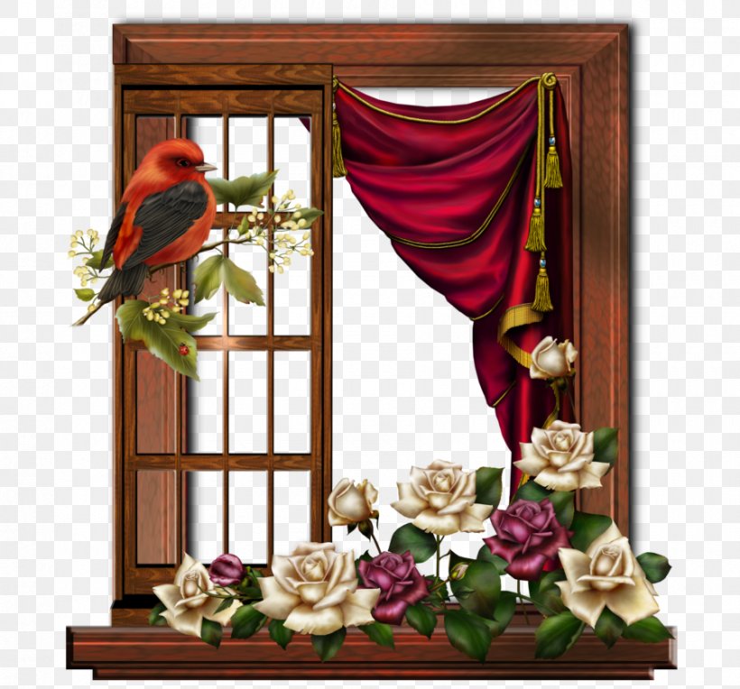 Picture Frames Window Image Clip Art Floral Design, PNG, 900x839px, Picture Frames, Art, Curtain, Cut Flowers, Decor Download Free