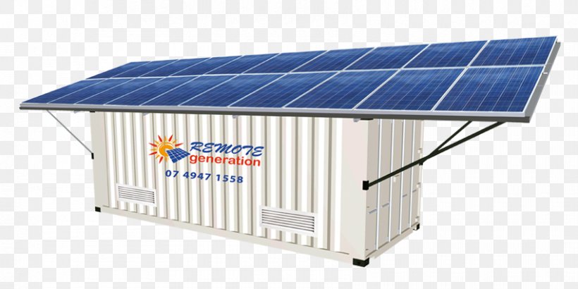 Solar Panels Stand-alone Power System Solar Power Solar Energy Intermodal Container, PNG, 850x425px, Solar Panels, Building, Container, Electric Generator, Energy Download Free